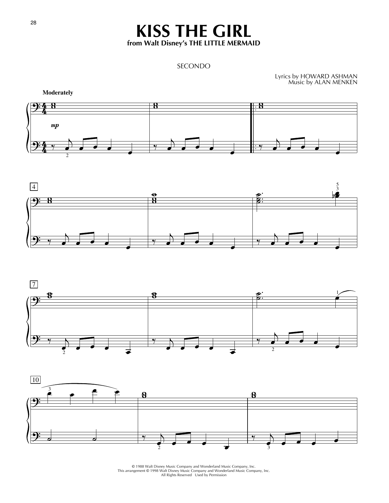 Little Texas Kiss The Girl Sheet Music Notes & Chords for Piano Duet - Download or Print PDF