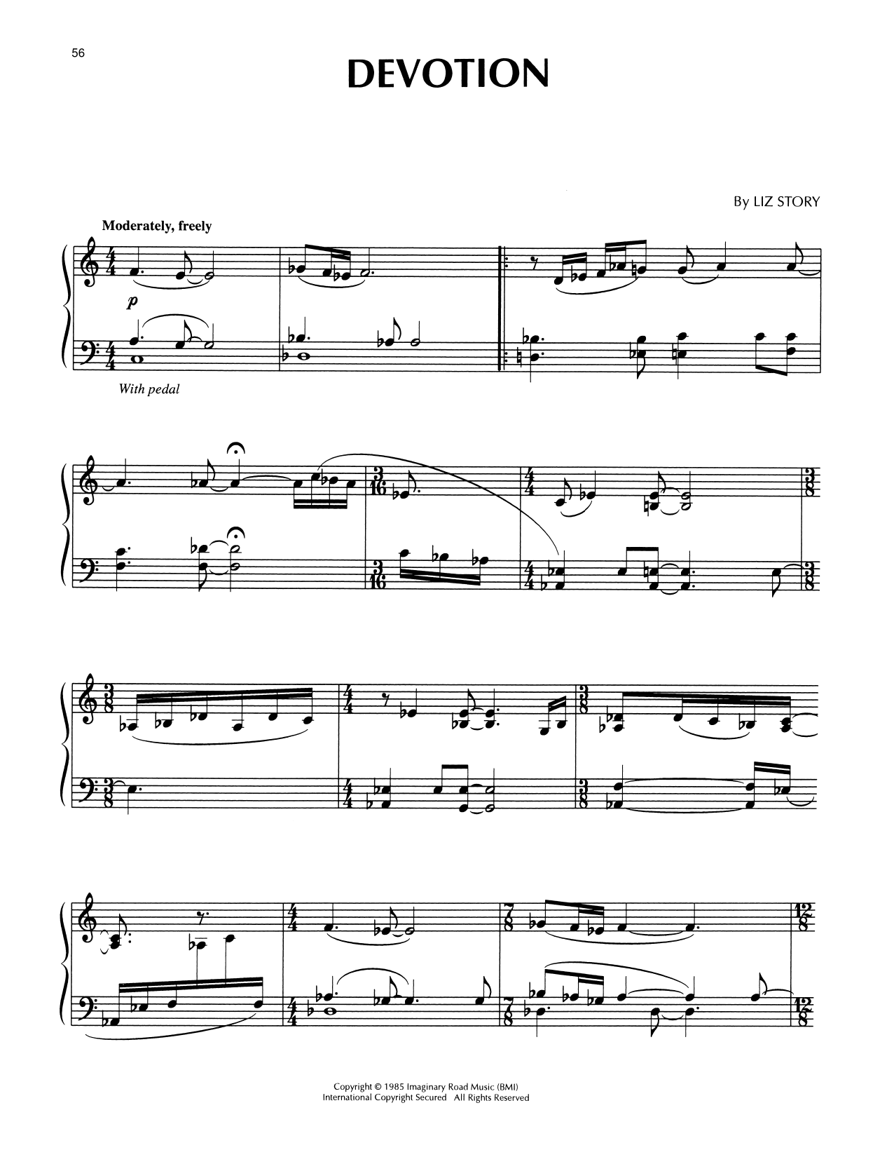 Liz Story Devotion Sheet Music Notes & Chords for Piano Solo - Download or Print PDF