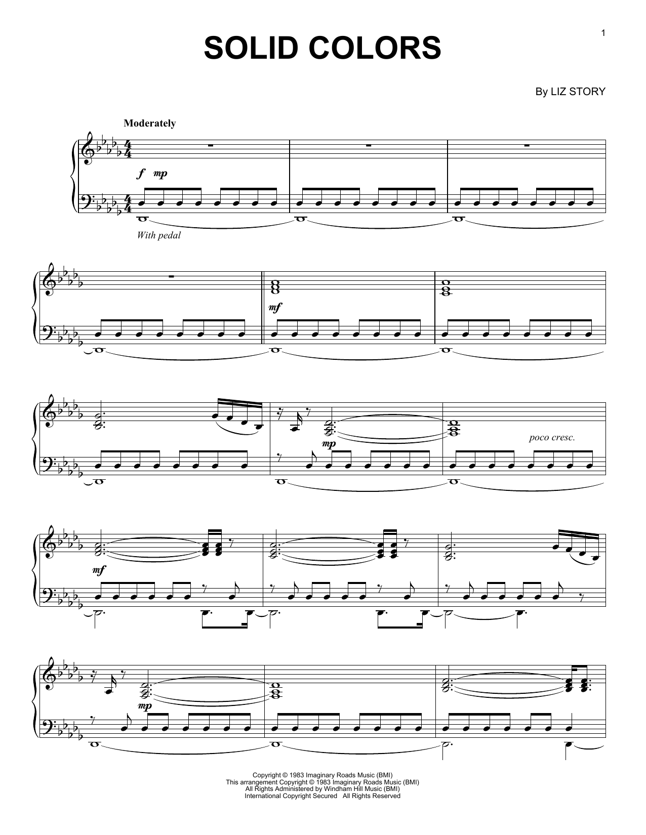 Liz Story Solid Colors Sheet Music Notes & Chords for Piano - Download or Print PDF
