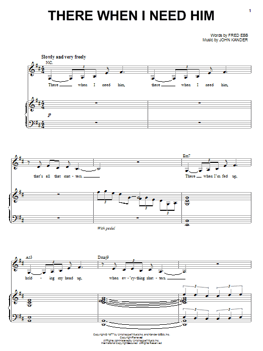 Liza Minnelli There When I Need Him Sheet Music Notes & Chords for Piano & Vocal - Download or Print PDF
