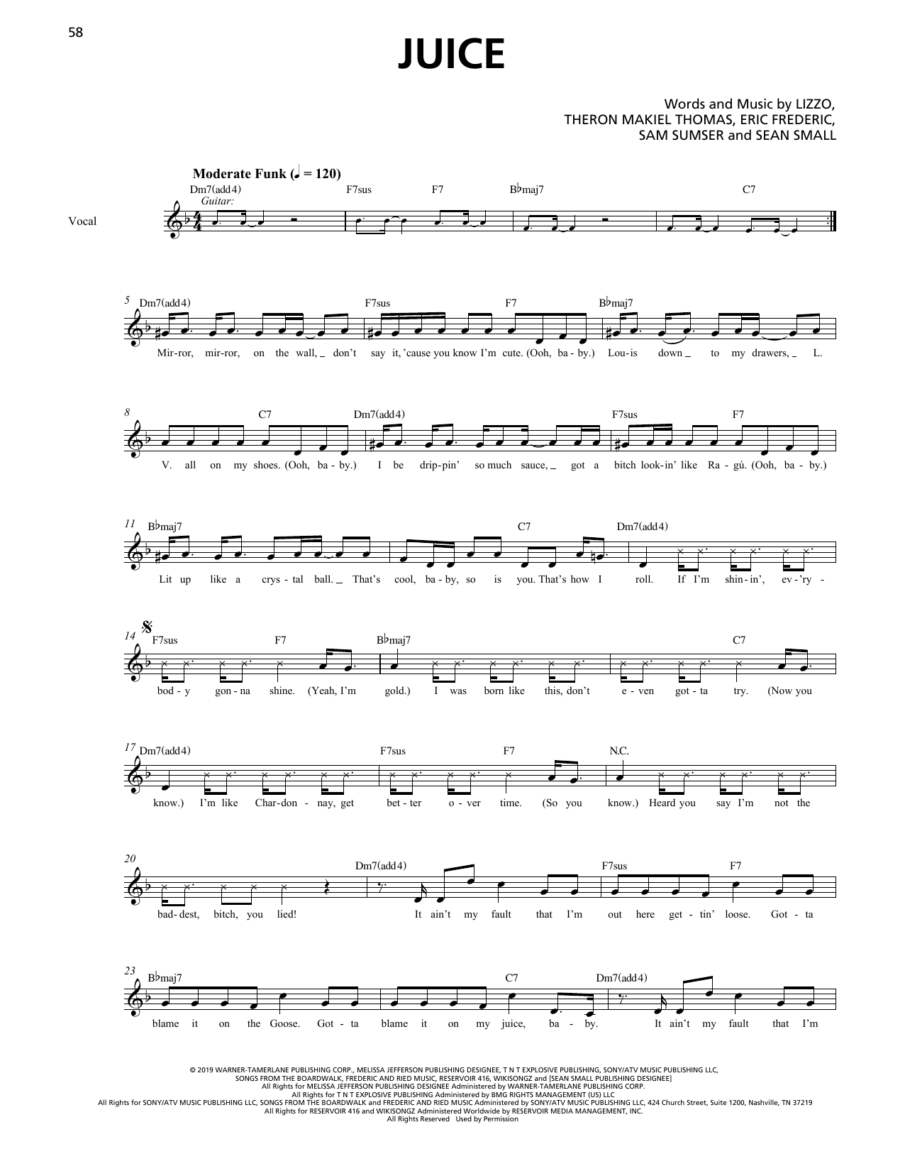 Lizzo Juice (Horn Section) Sheet Music Notes & Chords for Transcribed Score - Download or Print PDF