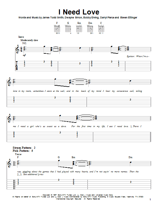 LL Cool J I Need Love Sheet Music Notes & Chords for Easy Piano - Download or Print PDF