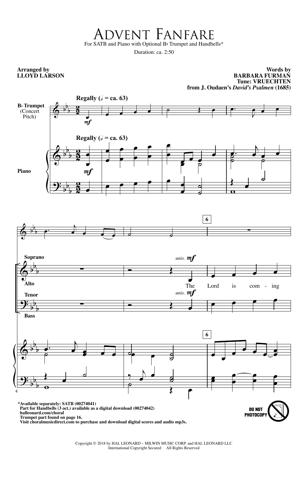 Lloyd Larson Advent Fanfare Sheet Music Notes & Chords for Choral - Download or Print PDF