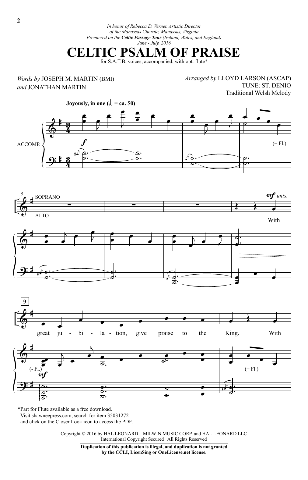 Lloyd Larson Celtic Psalm Of Praise Sheet Music Notes & Chords for Choral - Download or Print PDF