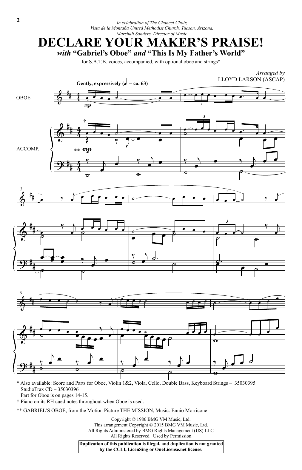 Lloyd Larson Declare Your Maker's Praise! (with Lloyd Larson Declare Your Maker's Praise! (with