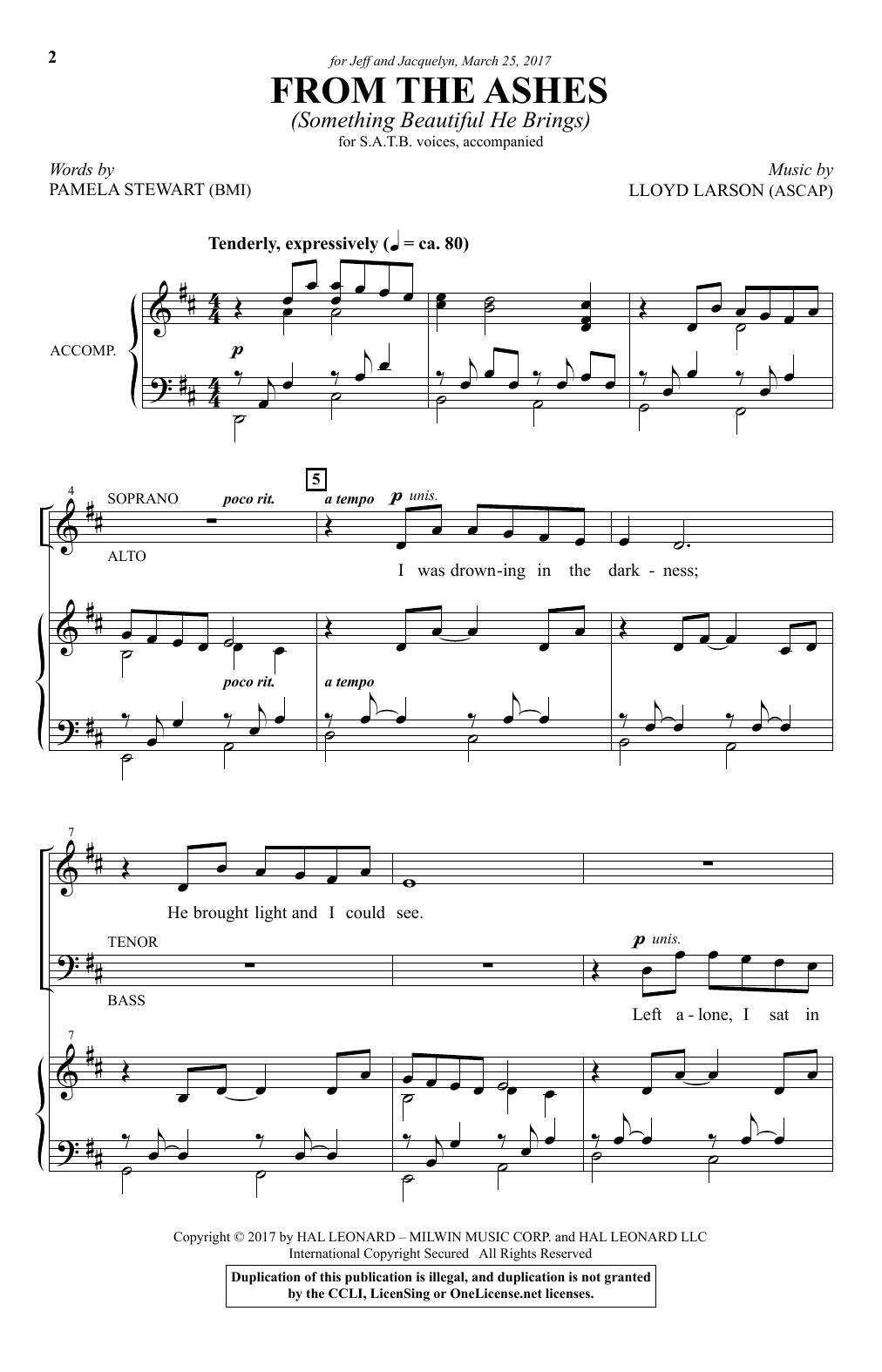 Lloyd Larson From The Ashes (Something Beautiful He Brings) Sheet Music Notes & Chords for SATB - Download or Print PDF Lloyd Larson From The Ashes (Something Beautiful He Brings) Sheet Music Notes & Chords for SATB - Download or Print PDF