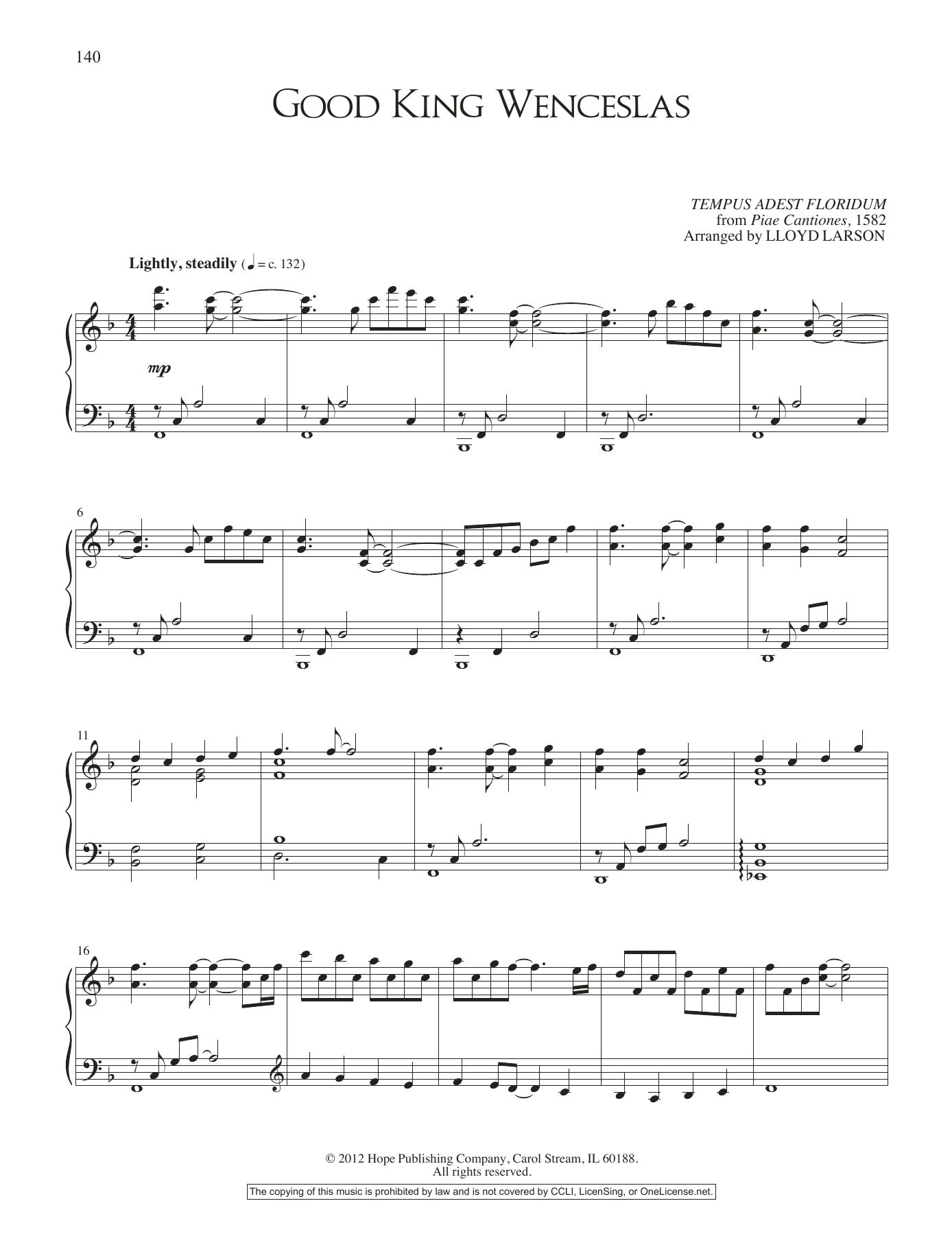 Lloyd Larson Good King Wenceslas Sheet Music Notes & Chords for Piano Solo - Download or Print PDF Lloyd Larson Good King Wenceslas Sheet Music Notes & Chords for Piano Solo - Download or Print PDF