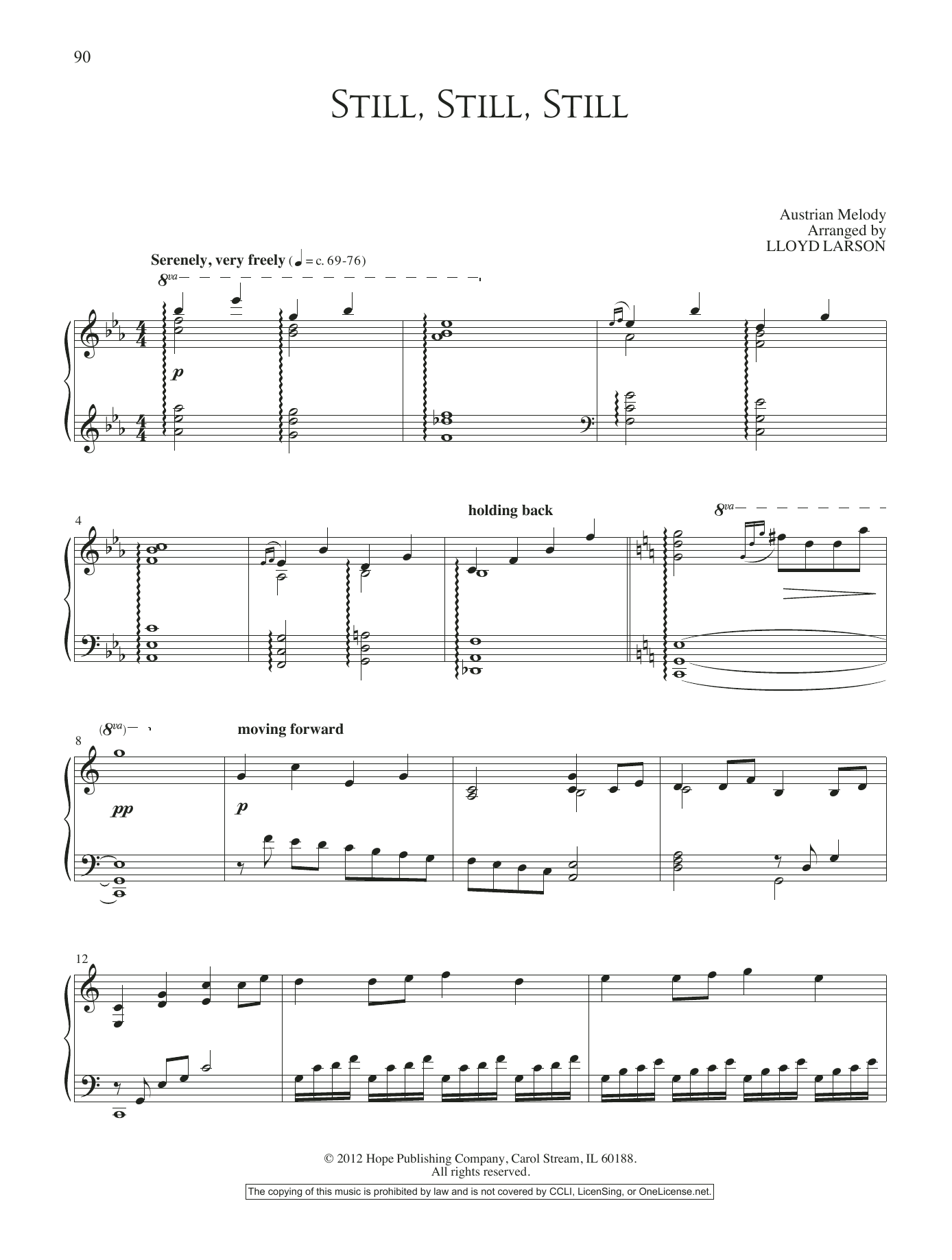 Lloyd Larson Still, Still, Still Sheet Music Notes & Chords for Piano Solo - Download or Print PDF Lloyd Larson Still, Still, Still Sheet Music Notes & Chords for Piano Solo - Download or Print PDF
