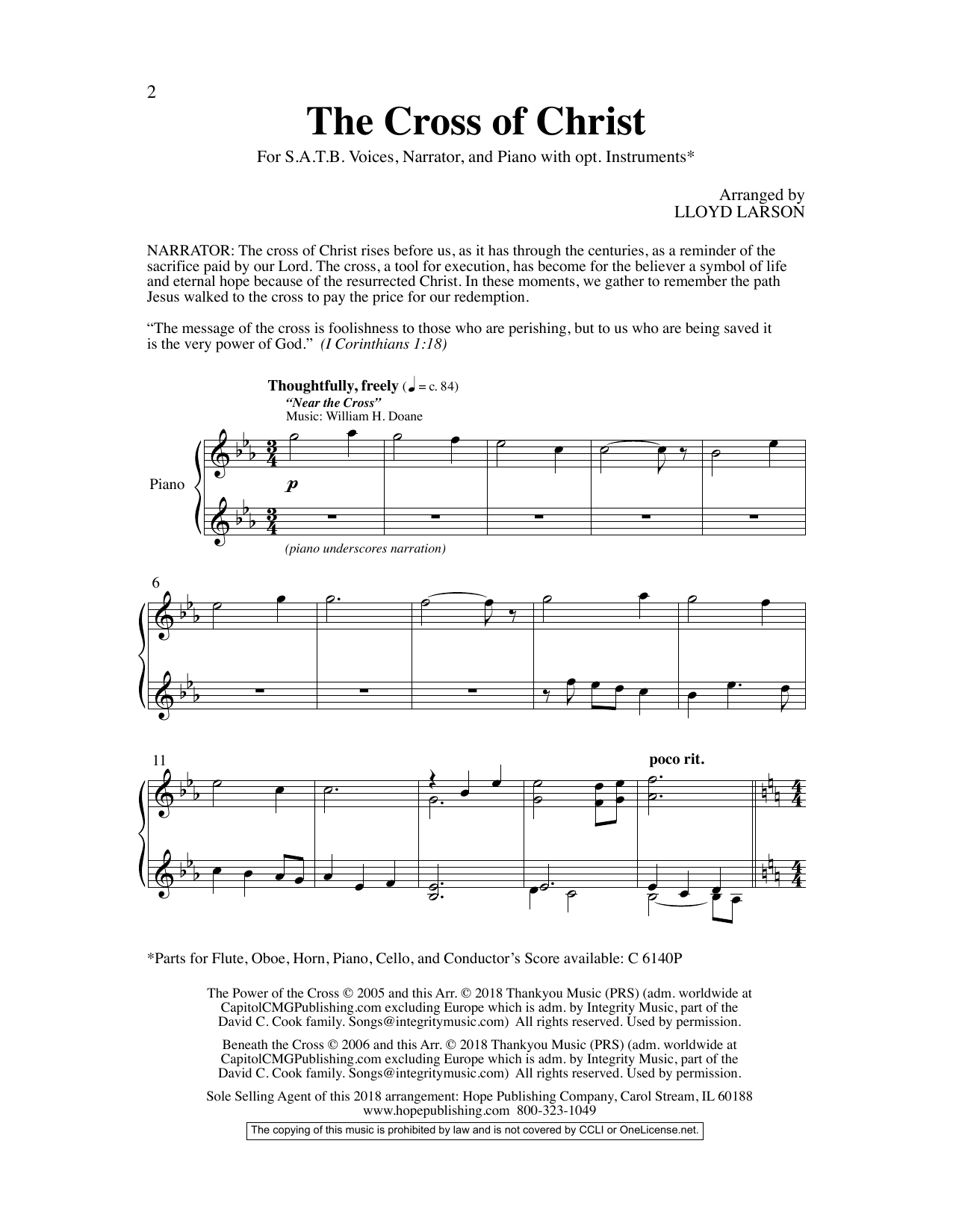 Lloyd Larson The Cross Of Christ Sheet Music Notes & Chords for Choral - Download or Print PDF