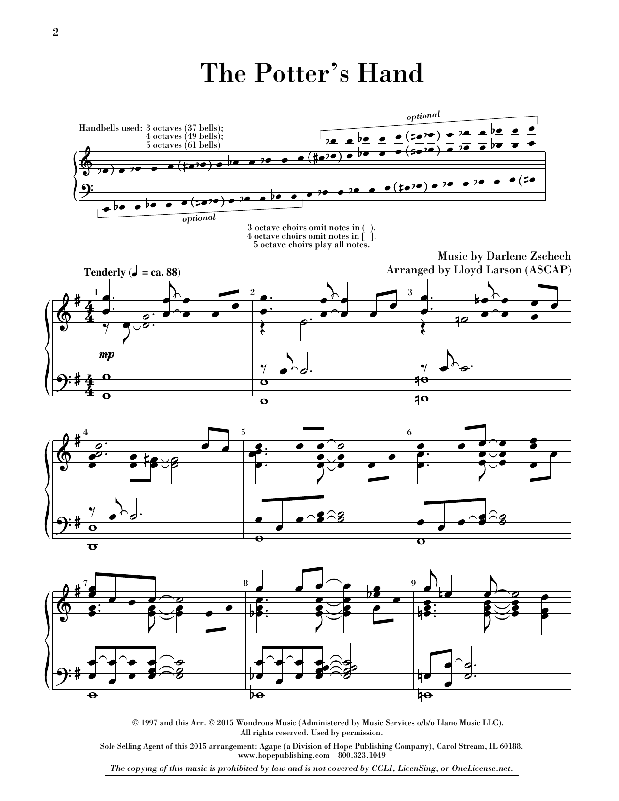 Lloyd Larson The Potter's Hand - Handbells Sheet Music Notes & Chords for Choir Instrumental Pak - Download or Print PDF