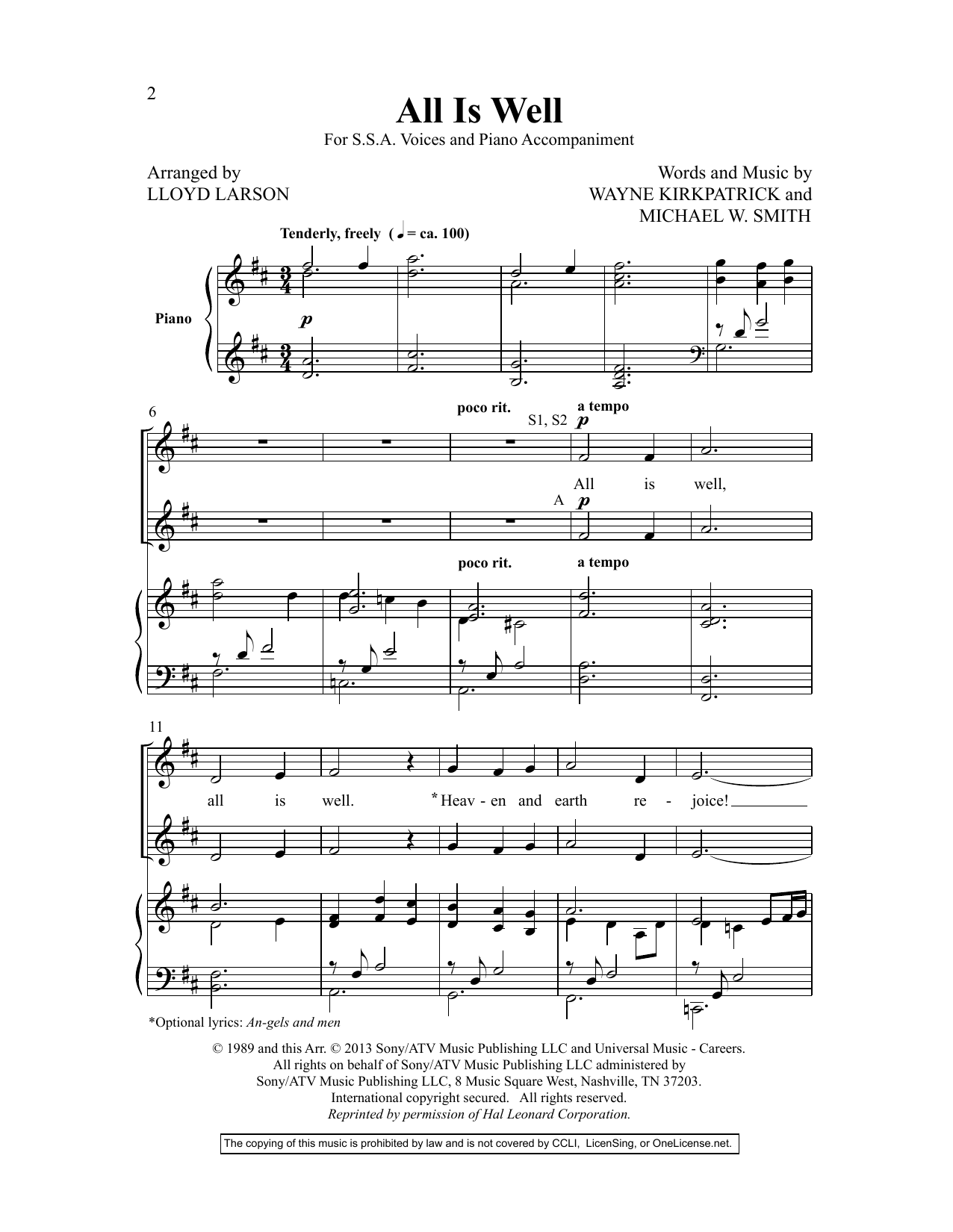Lloyd Larson Women In Song IV Sheet Music Notes & Chords for SSA Choir - Download or Print PDF