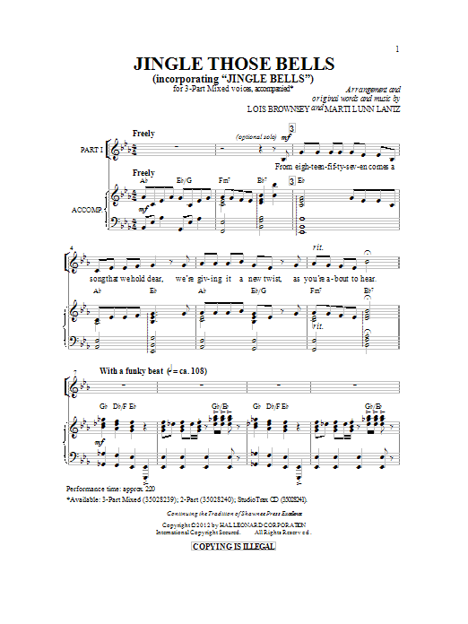 Lois Brownsey Jingle Those Bells Sheet Music Notes & Chords for 2-Part Choir - Download or Print PDF