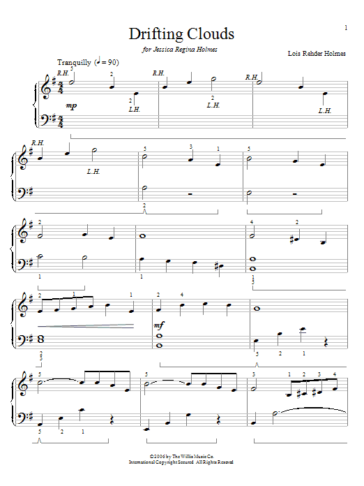 Lois Rehder Holmes Drifting Clouds Sheet Music Notes & Chords for Educational Piano - Download or Print PDF