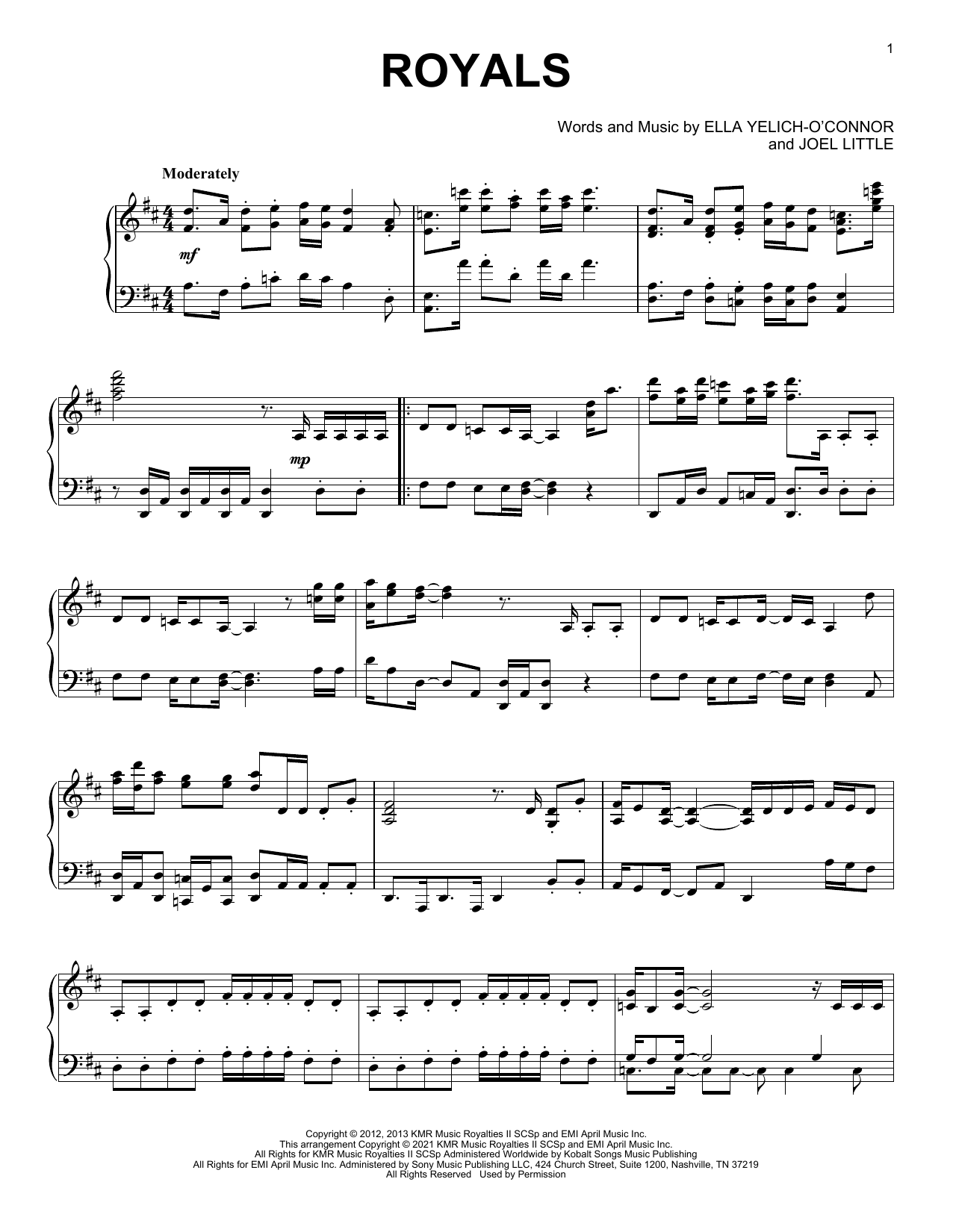 Lorde Royals [Classical version] Sheet Music Notes & Chords for Piano Solo - Download or Print PDF