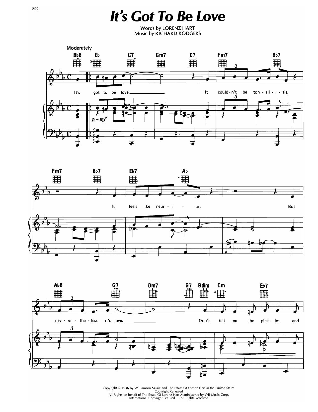 Lorenz Hart It's Got To Be Love (from On Your Toes) Sheet Music Notes & Chords for Piano, Vocal & Guitar Chords (Right-Hand Melody) - Download or Print PDF Lorenz Hart It's Got To Be Love (from On Your Toes) Sheet Music Notes & Chords for Piano, Vocal & Guitar Chords (Right-Hand Melody) - Download or Print PDF