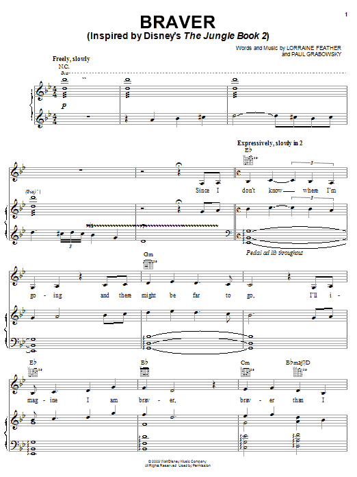 Lorraine Feather Braver Sheet Music Notes & Chords for Piano, Vocal & Guitar (Right-Hand Melody) - Download or Print PDF Lorraine Feather Braver Sheet Music Notes & Chords for Piano, Vocal & Guitar (Right-Hand Melody) - Download or Print PDF