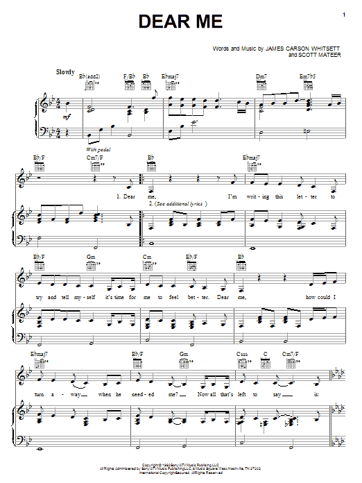 Lorrie Morgan Dear Me Sheet Music Notes & Chords for Piano, Vocal & Guitar (Right-Hand Melody) - Download or Print PDF Lorrie Morgan Dear Me Sheet Music Notes & Chords for Piano, Vocal & Guitar (Right-Hand Melody) - Download or Print PDF