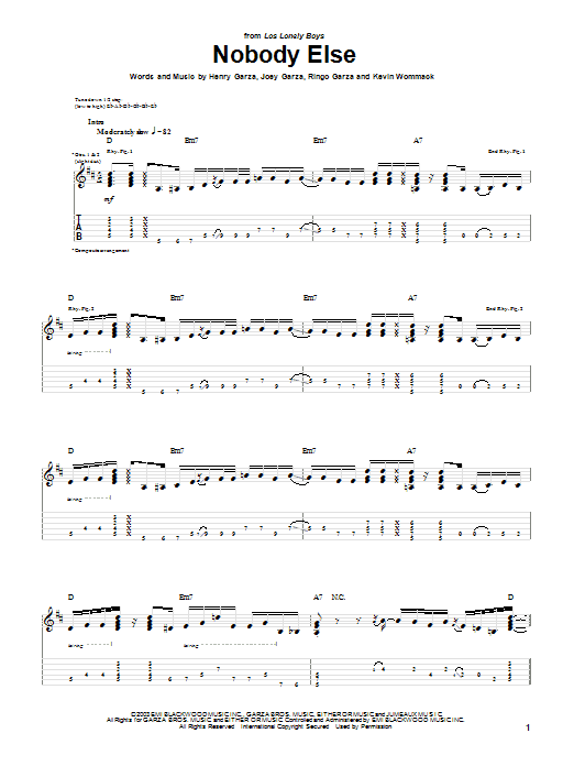 Los Lonely Boys Nobody Else Sheet Music Notes & Chords for Piano, Vocal & Guitar (Right-Hand Melody) - Download or Print PDF