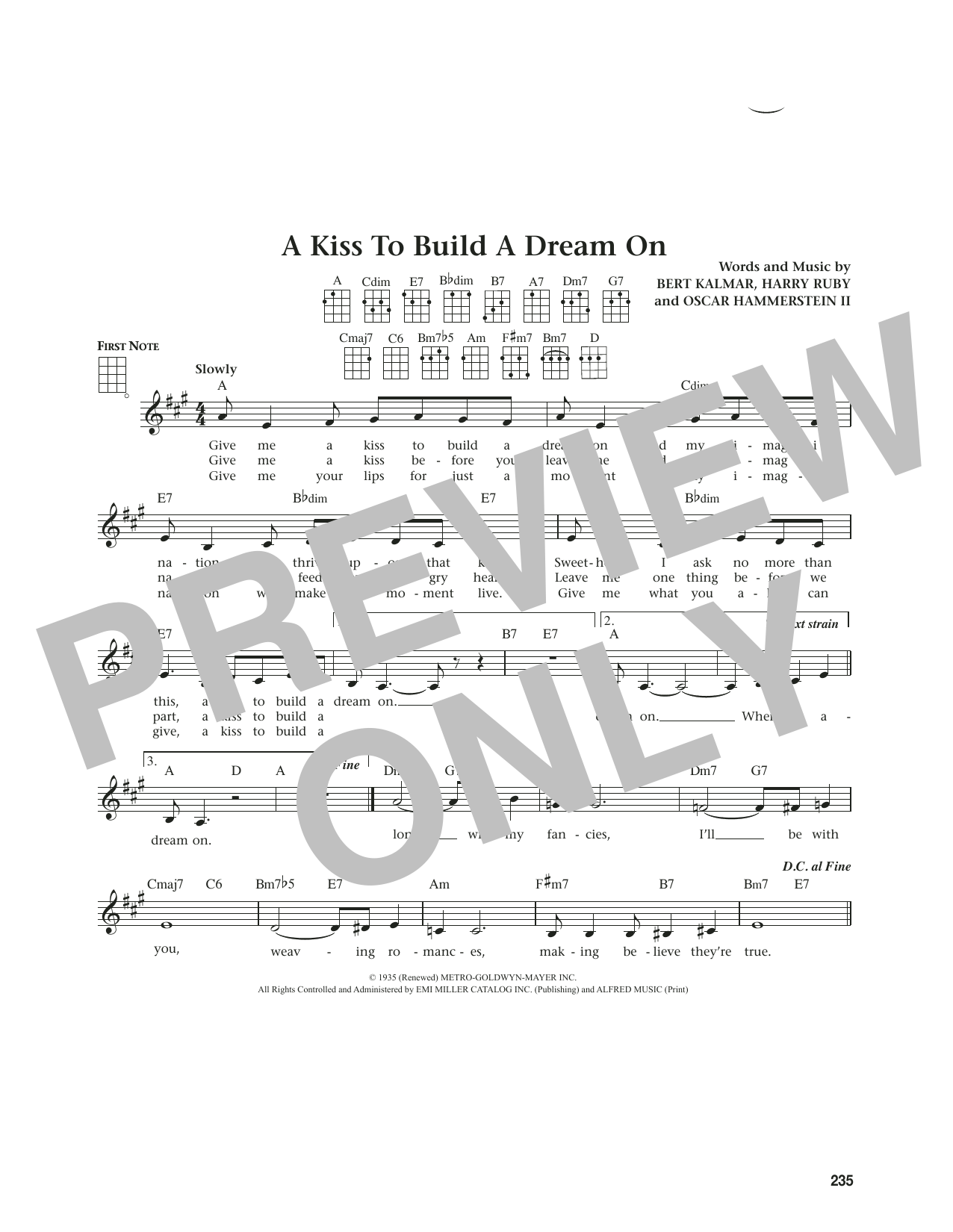 Louis Armstrong A Kiss To Build A Dream On (from The Daily Ukulele) (arr. Jim Beloff) Sheet Music Notes & Chords for Ukulele - Download or Print PDF