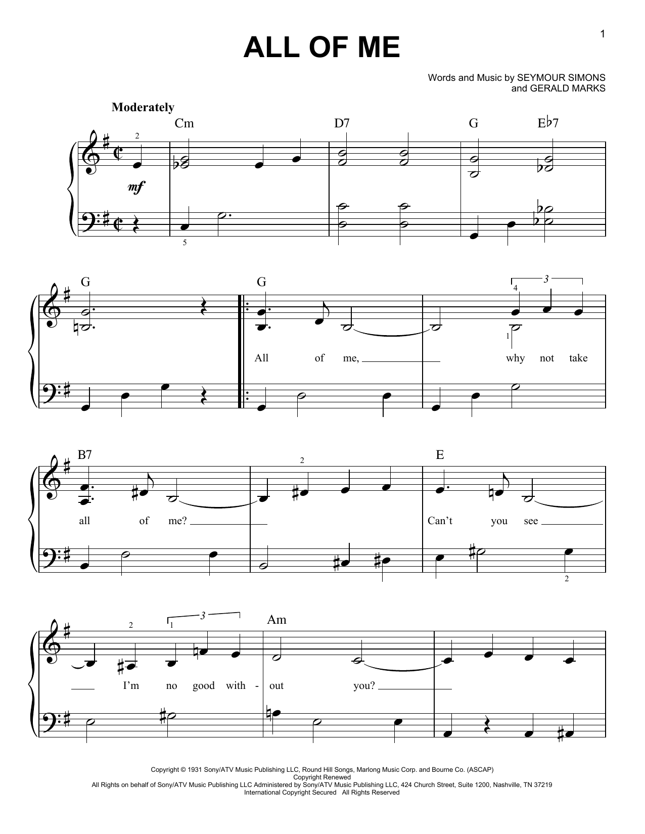 Louis Armstrong All Of Me Sheet Music Notes & Chords for Real Book - Melody & Chords - C Instruments - Download or Print PDF