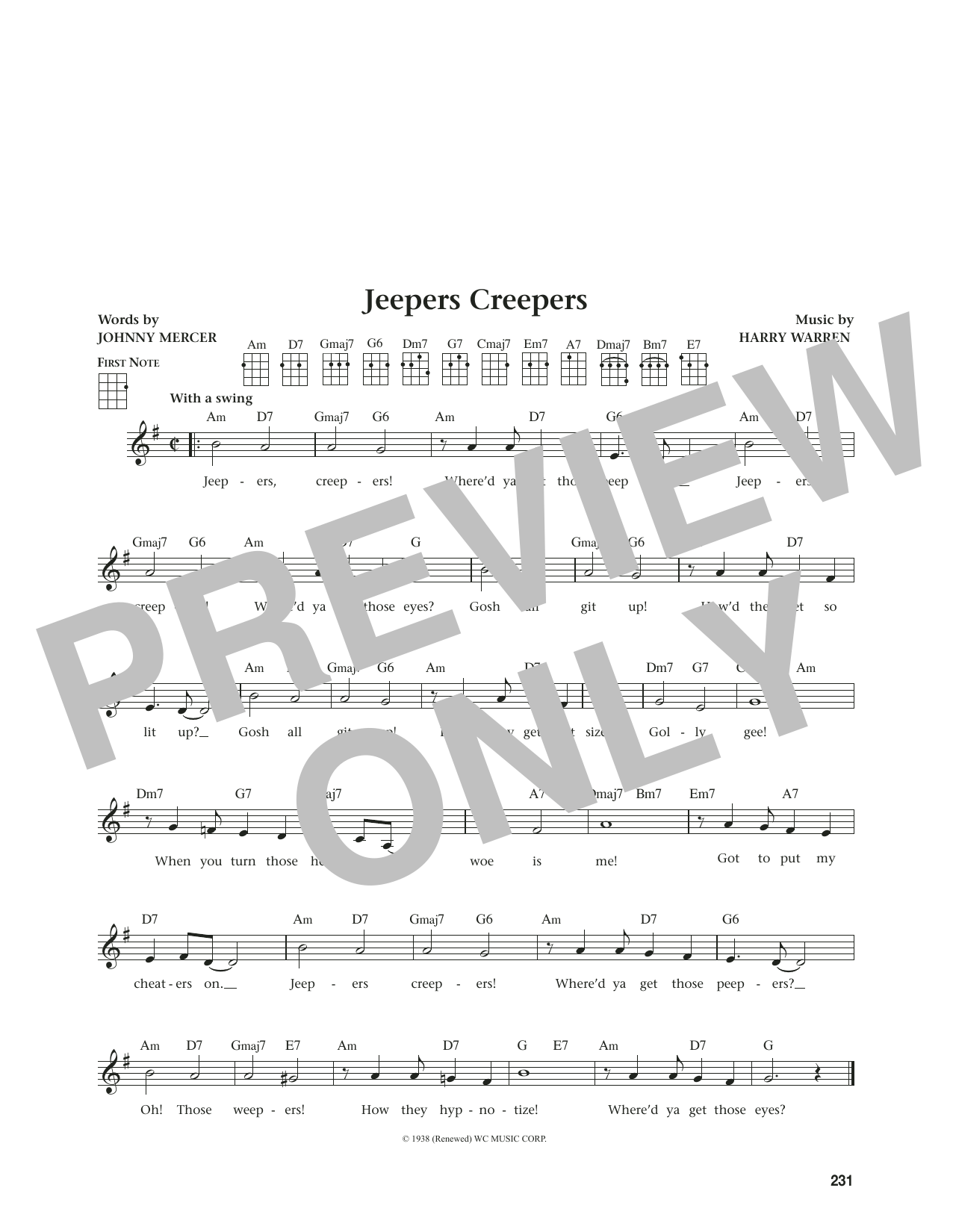 Louis Armstrong Jeepers Creepers (from The Daily Ukulele) (arr. Jim Beloff) Sheet Music Notes & Chords for Ukulele - Download or Print PDF