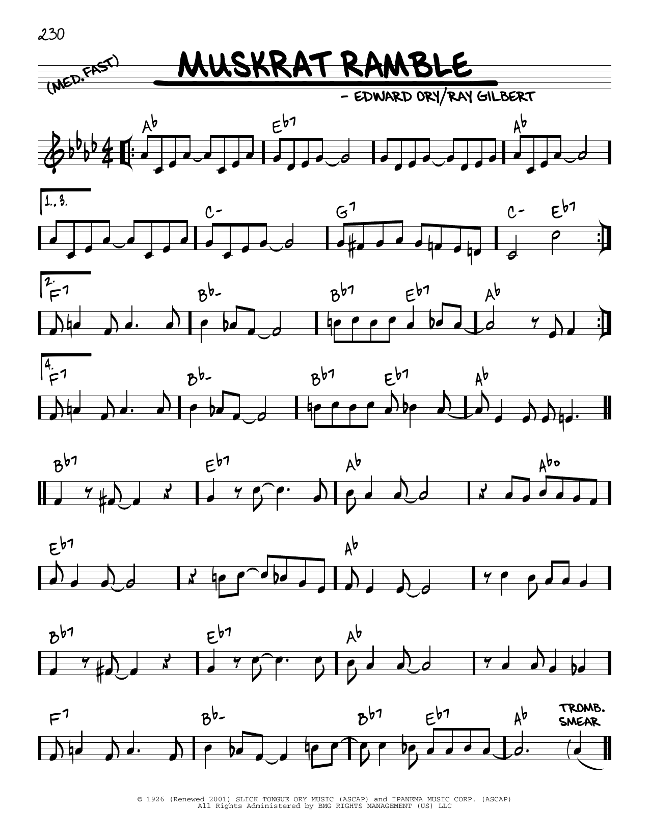 Louis Armstrong Muskrat Ramble (arr. Robert Rawlins) Sheet Music Notes & Chords for Real Book – Melody, Lyrics & Chords - Download or Print PDF