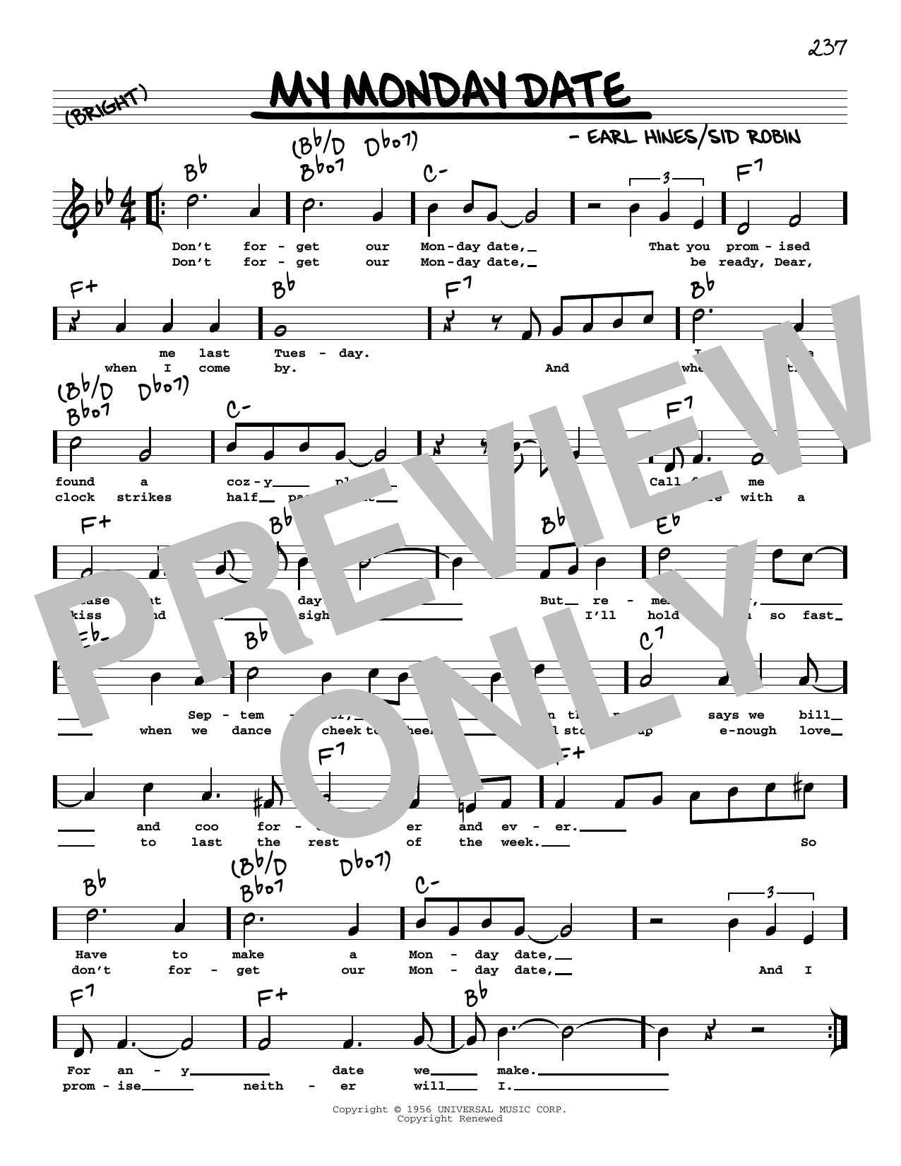 Louis Armstrong My Monday Date (arr. Robert Rawlins) Sheet Music Notes & Chords for Real Book – Melody, Lyrics & Chords - Download or Print PDF