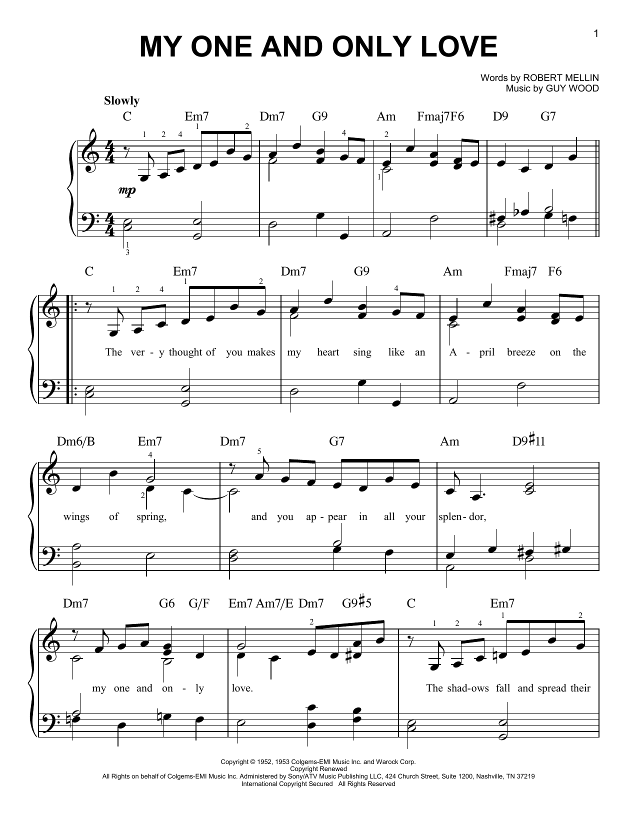 Louis Armstrong My One And Only Love Sheet Music Notes & Chords for Piano Solo - Download or Print PDF