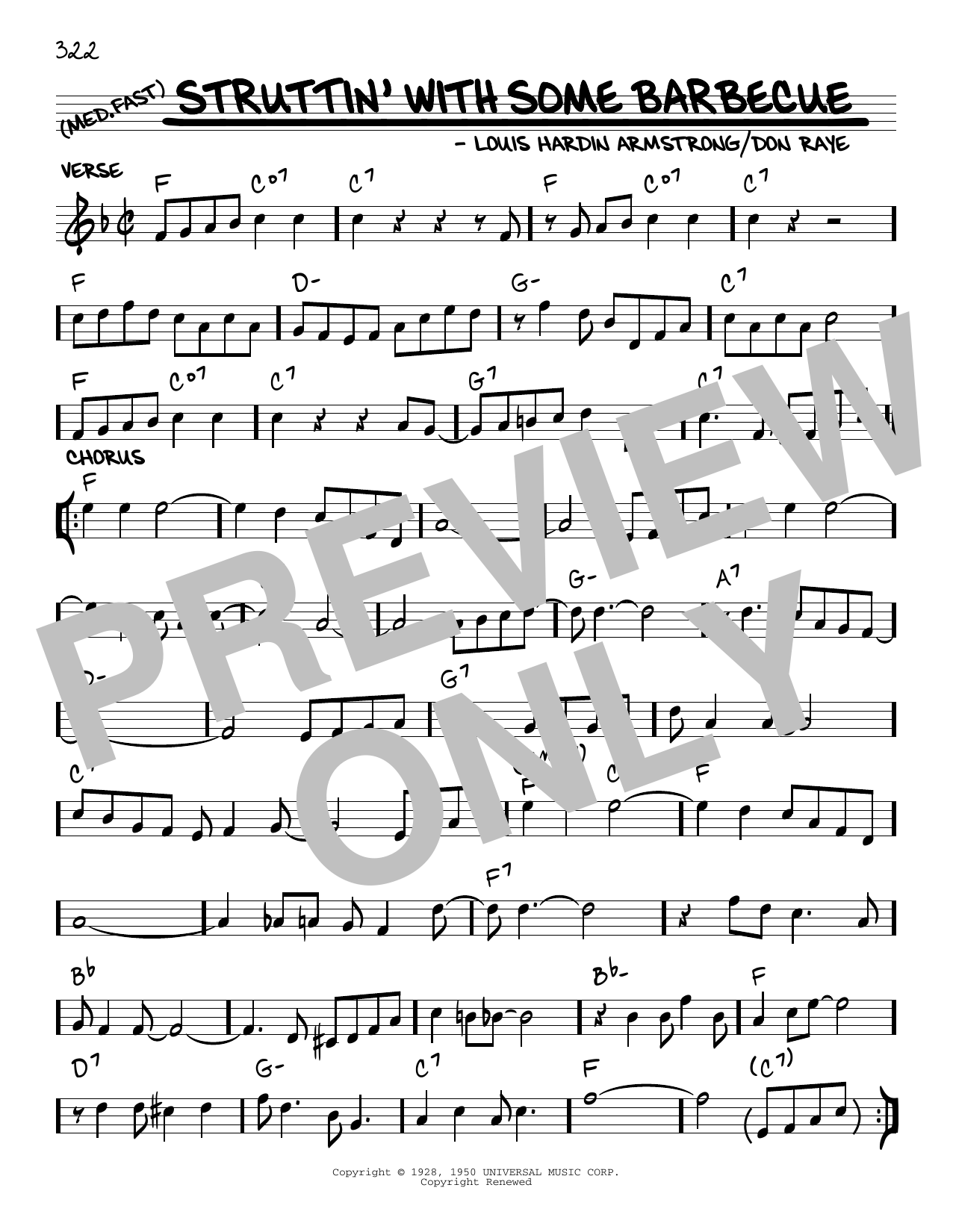 Louis Armstrong Struttin' With Some Barbecue (arr. Robert Rawlins) Sheet Music Notes & Chords for Real Book – Melody, Lyrics & Chords - Download or Print PDF