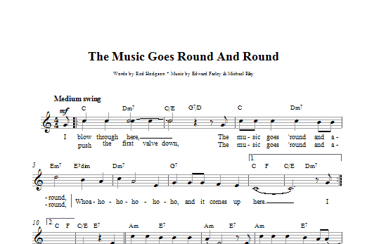 Louis Armstrong The Music Goes Round And Round Sheet Music Notes & Chords for Melody Line, Lyrics & Chords - Download or Print PDF