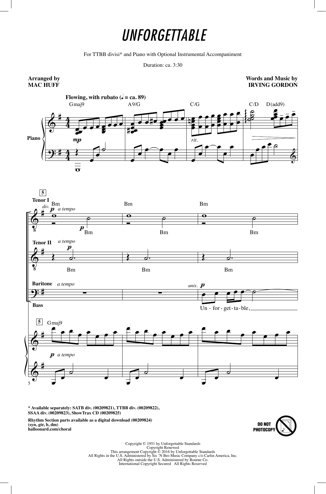 Louis Armstrong Unforgettable (arr. Mac Huff) Sheet Music Notes & Chords for SSA - Download or Print PDF