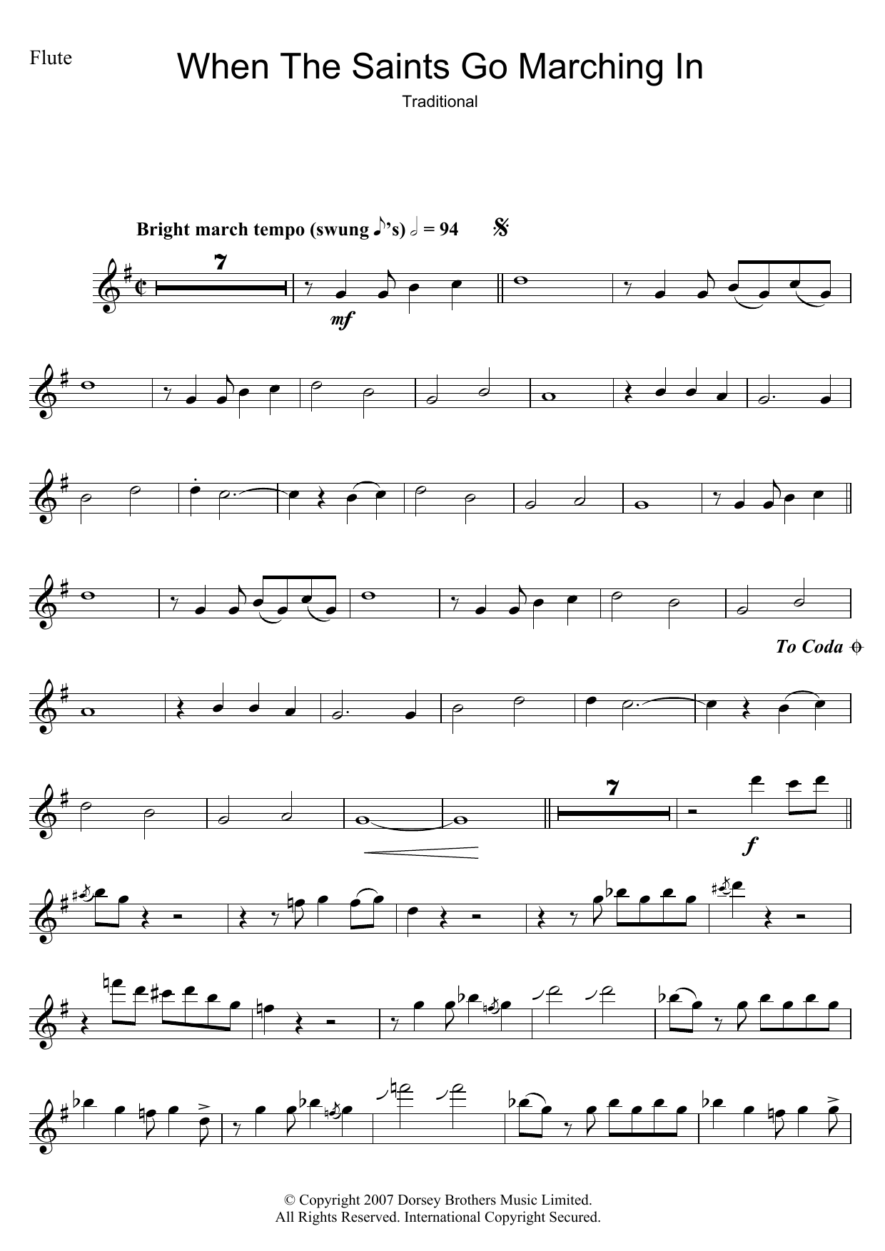 Louis Armstrong When The Saints Go Marching In Sheet Music Notes & Chords for Lead Sheet / Fake Book - Download or Print PDF