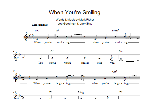 Louis Armstrong When You're Smiling (The Whole World Smiles With You) Sheet Music Notes & Chords for Real Book - Melody & Chords - C Instruments - Download or Print PDF