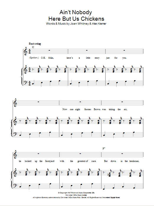 Louis Jordan Ain't Nobody Here But Us Chickens Sheet Music Notes & Chords for Alto Saxophone - Download or Print PDF