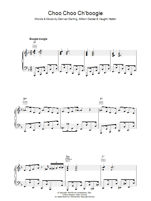 Louis Jordan Choo Choo Ch'Boogie Sheet Music Notes & Chords for Piano, Vocal & Guitar (Right-Hand Melody) - Download or Print PDF