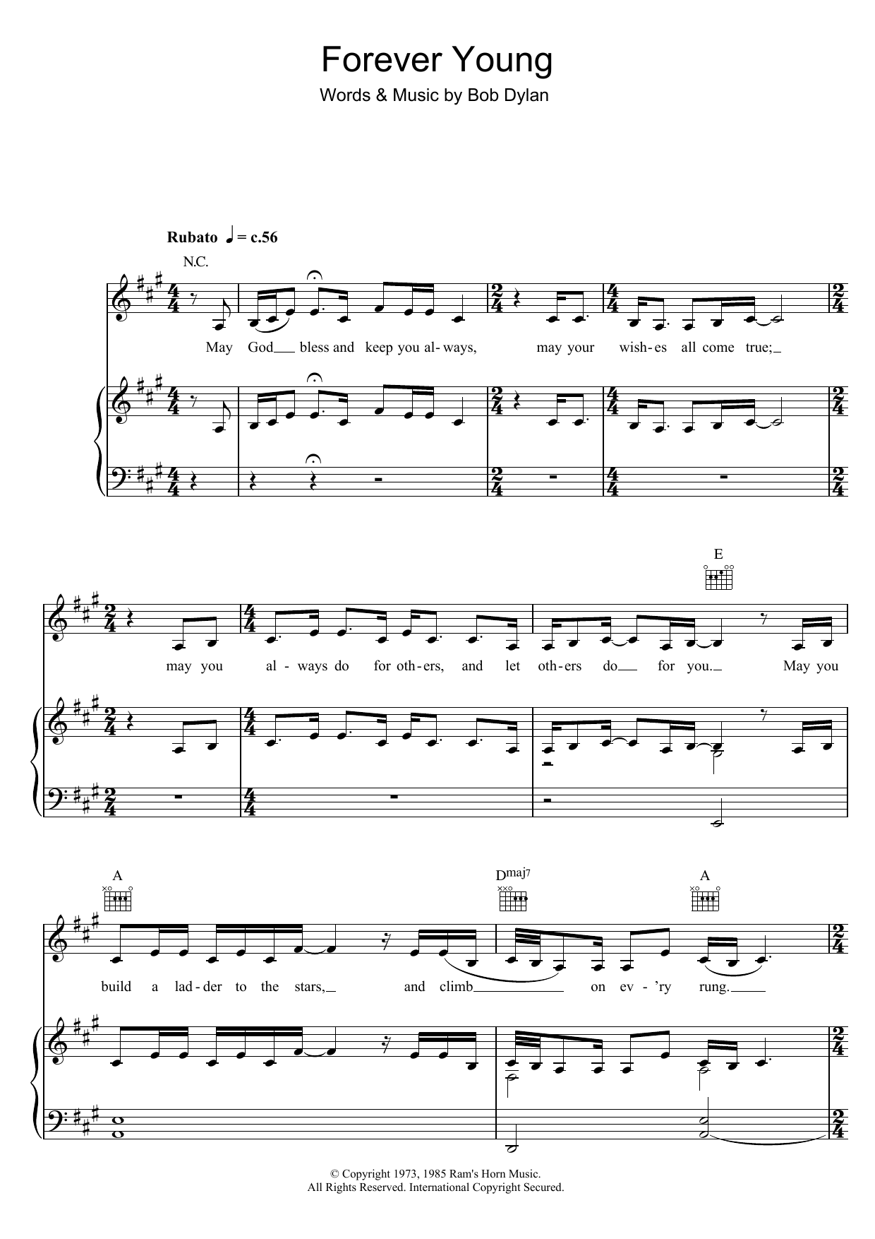 Louisa Johnson Forever Young Sheet Music Notes & Chords for Piano, Vocal & Guitar (Right-Hand Melody) - Download or Print PDF