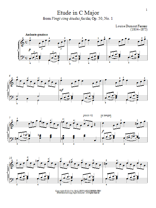 Gail Smith Etude In C Major Sheet Music Notes & Chords for Piano - Download or Print PDF