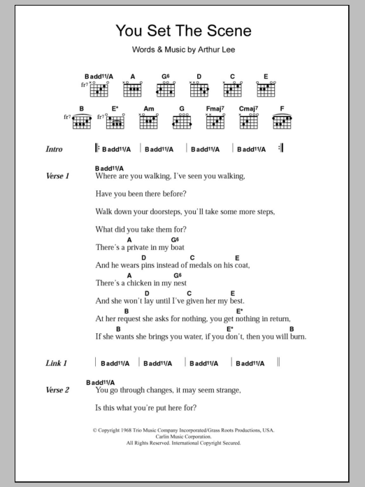 Love You Set The Scene Sheet Music Notes & Chords for Lyrics & Chords - Download or Print PDF