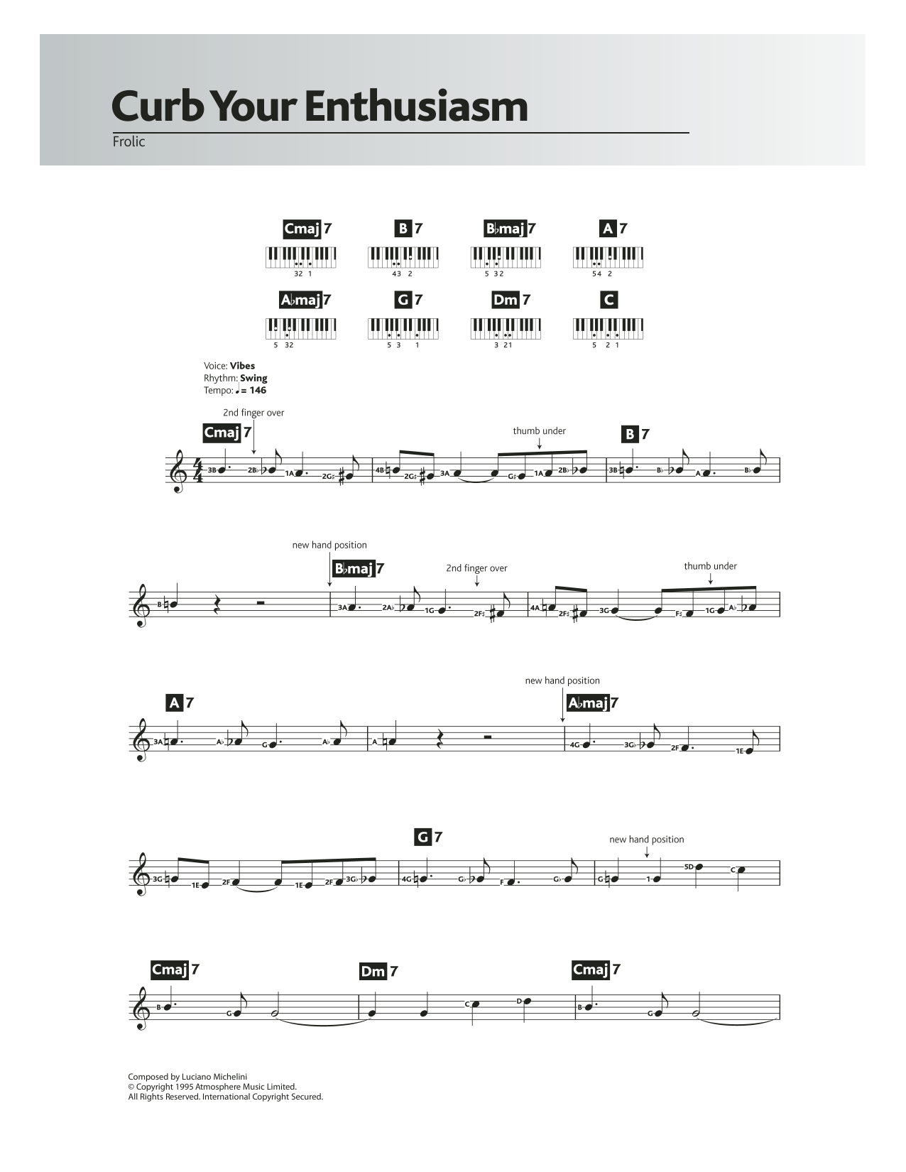 Luciano Michelini Frolic (theme from Curb Your Enthusiasm) Sheet Music Notes & Chords for Keyboard - Download or Print PDF
