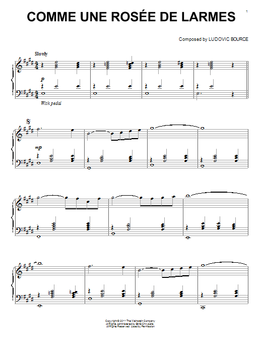 Ludovic Bource Comme Une Rosee De Larmes Sheet Music Notes & Chords for Easy Piano - Download or Print PDF