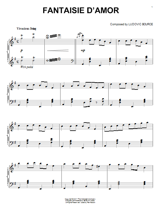 Ludovic Bource Fantaisie D'Amor Sheet Music Notes & Chords for Piano - Download or Print PDF