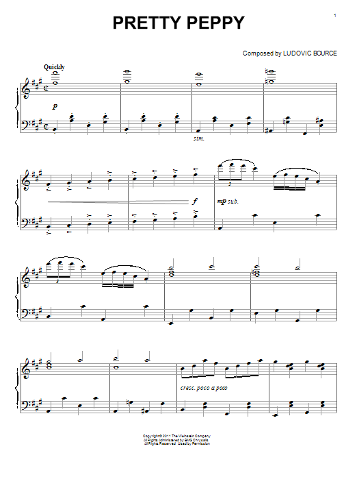 Ludovic Bource Pretty Peppy Sheet Music Notes & Chords for Easy Piano - Download or Print PDF