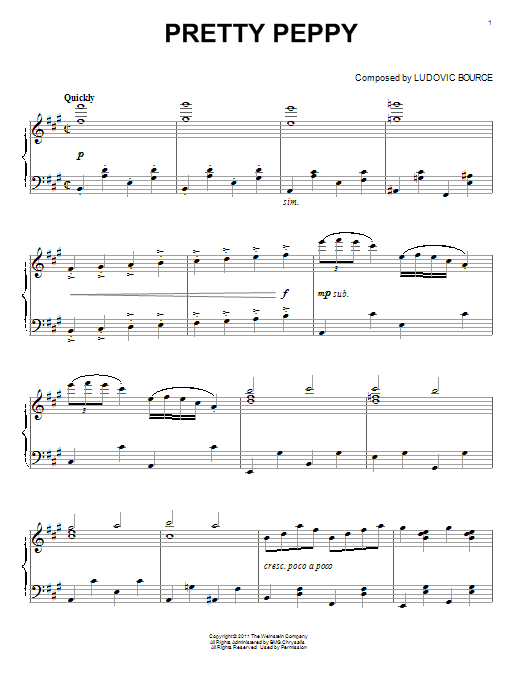 Ludovic Bource Pretty Peppy Sheet Music Notes & Chords for Piano - Download or Print PDF