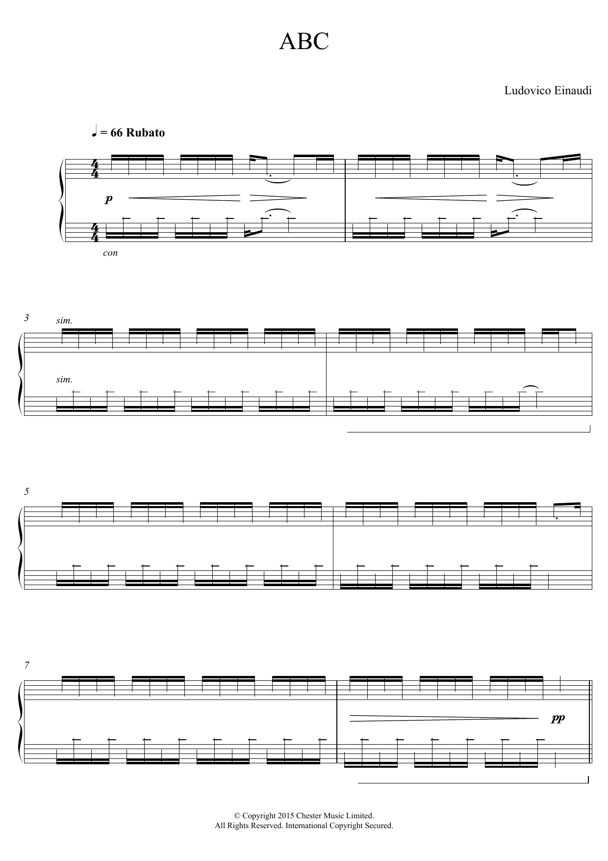 Ludovico Einaudi ABC Sheet Music Notes & Chords for Piano - Download or Print PDF
