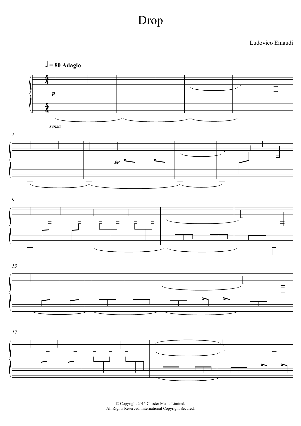 Ludovico Einaudi Drop Sheet Music Notes & Chords for Piano - Download or Print PDF