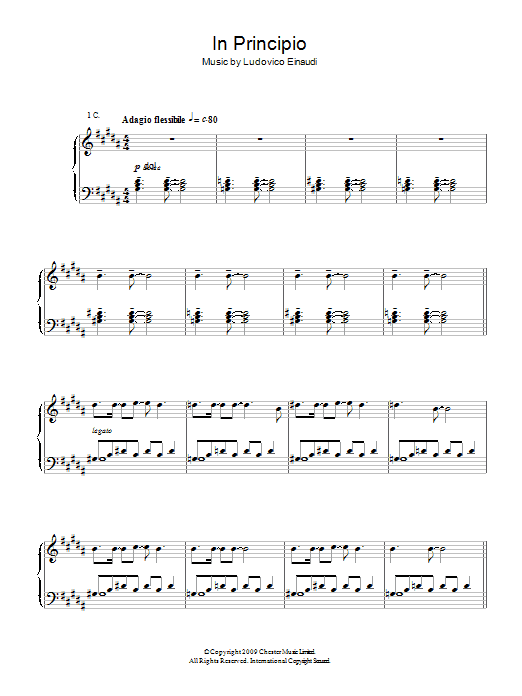 Ludovico Einaudi In Principio Sheet Music Notes & Chords for Piano - Download or Print PDF