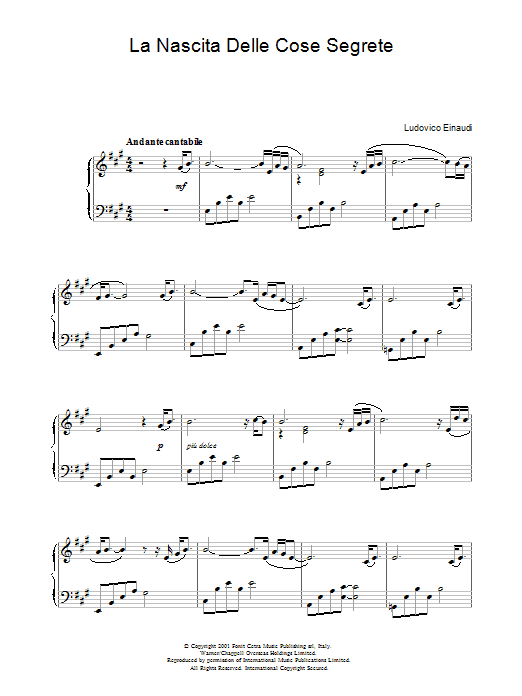 Ludovico Einaudi La Nascita Delle Cose Segrete Sheet Music Notes & Chords for Piano - Download or Print PDF