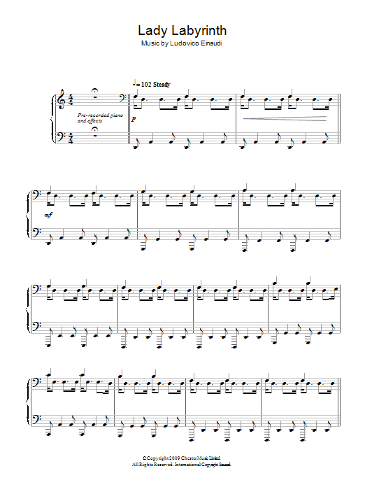 Ludovico Einaudi Lady Labyrinth Sheet Music Notes & Chords for Piano - Download or Print PDF