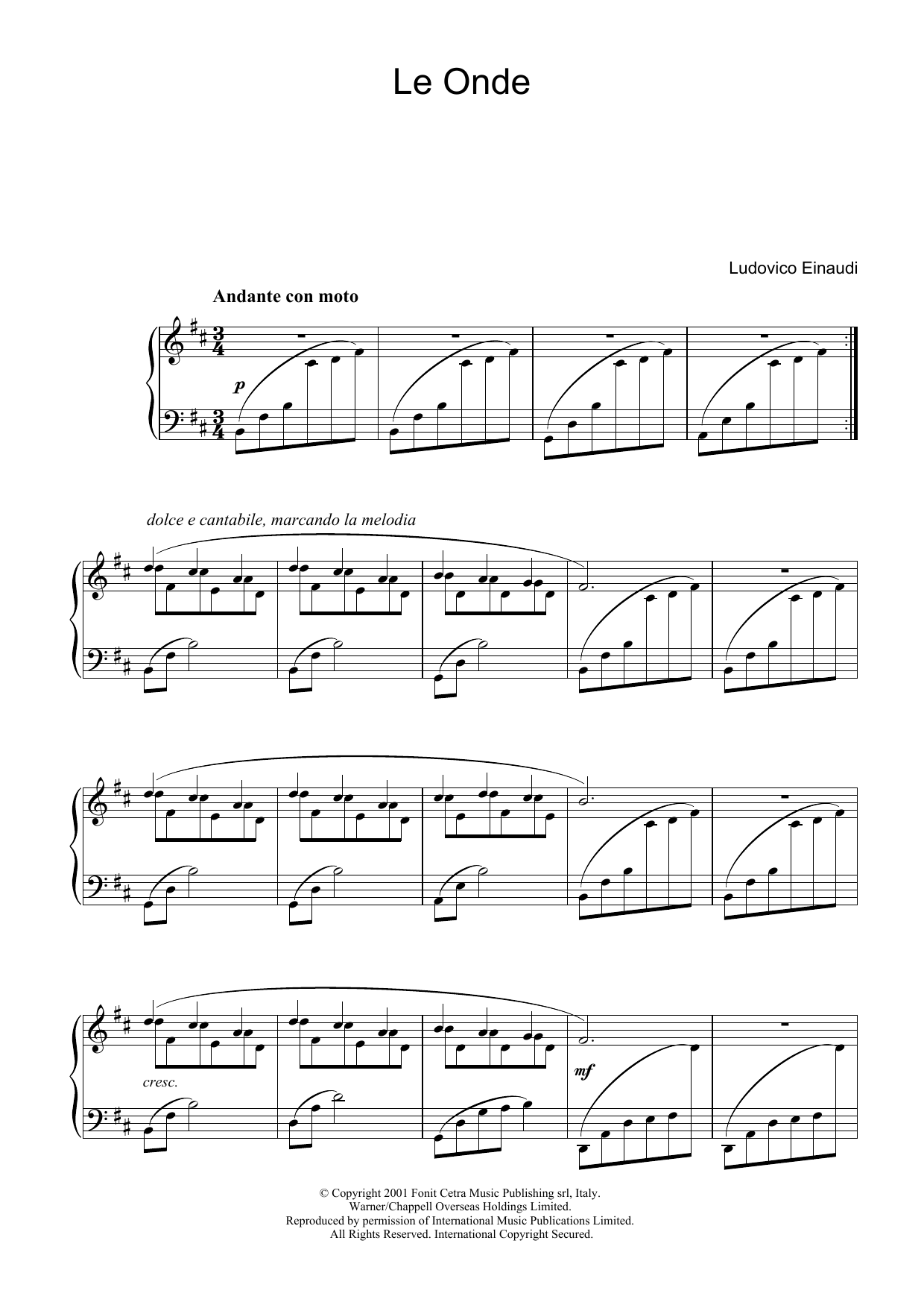 Ludovico Einaudi Le Onde Sheet Music Notes & Chords for Educational Piano - Download or Print PDF