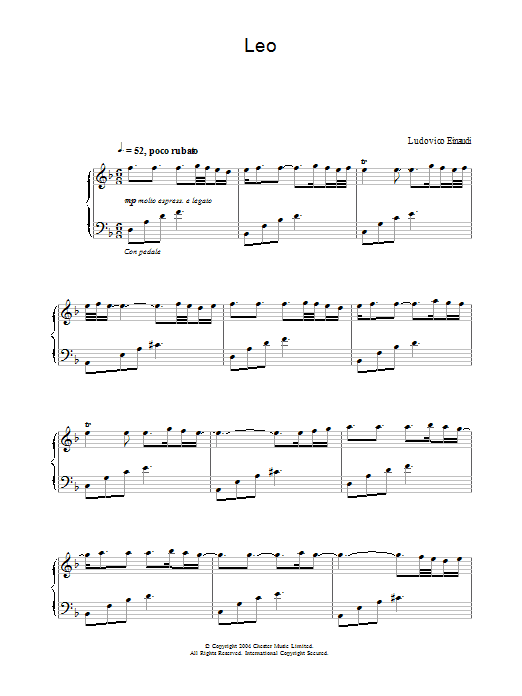 Ludovico Einaudi Leo Sheet Music Notes & Chords for Piano - Download or Print PDF